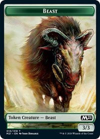 Beast // Construct Double-Sided Token [Core Set 2021 Tokens] | Black Swamp Games