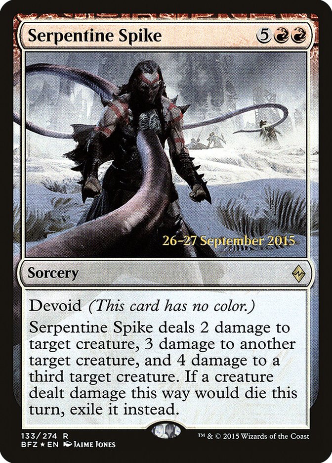 Serpentine Spike [Battle for Zendikar Prerelease Promos] | Black Swamp Games