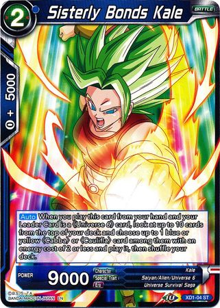 Sisterly Bonds Kale (XD1-04) [Assault of the Saiyans] | Black Swamp Games