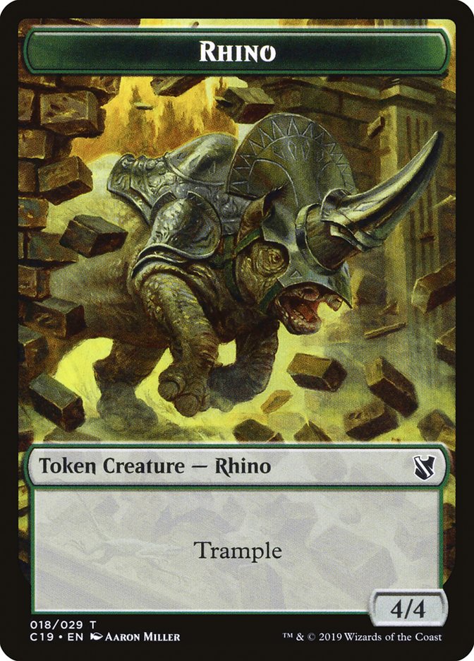Rhino Token [Commander 2019 Tokens] | Black Swamp Games