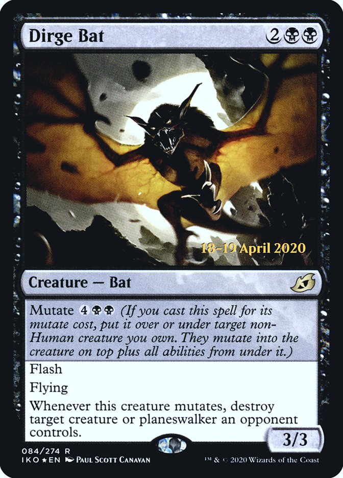 Dirge Bat [Ikoria: Lair of Behemoths Prerelease Promos] | Black Swamp Games