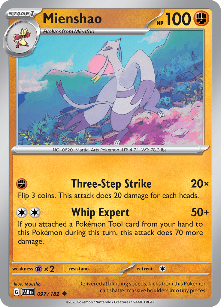 Mienshao (097/182) [Scarlet & Violet: Paradox Rift] | Black Swamp Games