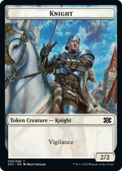 Zombie // Knight Double-Sided Token [Double Masters 2022 Tokens] | Black Swamp Games