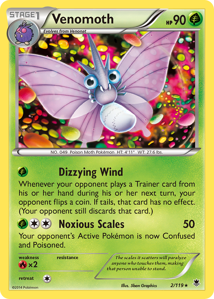Venomoth (2/119) [XY: Phantom Forces] | Black Swamp Games