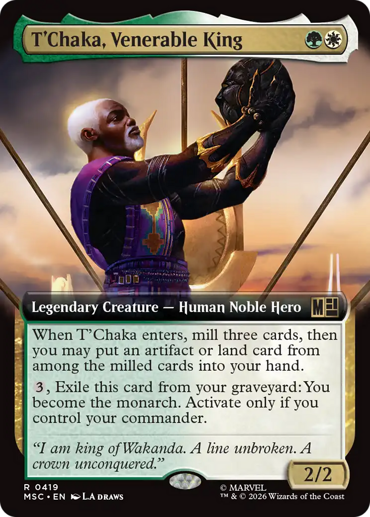T'Chaka, Venerable King (Extended Art) [Marvel Super Heroes Commander] | Black Swamp Games