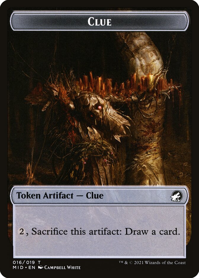 Wolf (014) // Clue (016) Double-Sided Token [Challenger Decks 2022 Tokens] | Black Swamp Games