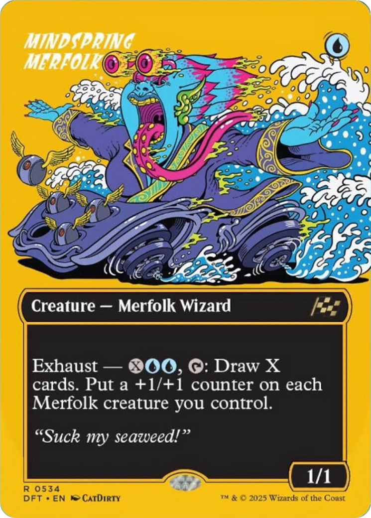 Mindspring Merfolk (Borderless) (First-Place Foil) [Aetherdrift] | Black Swamp Games