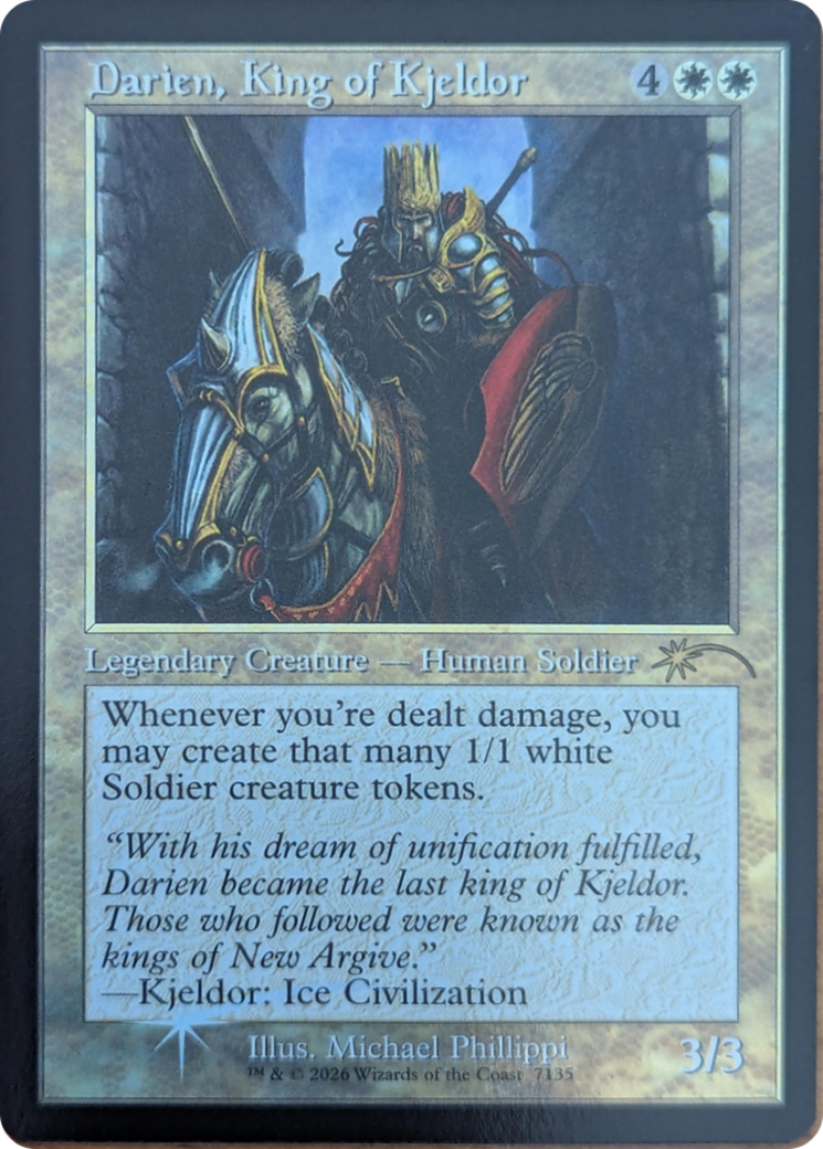 Darien, King of Kjeldor (7135) (Retro Frame) [Secret Lair Drop Series] | Black Swamp Games