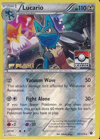 Lucario (63/124) (League Promo 1st Place) [XY: Fates Collide] | Black Swamp Games