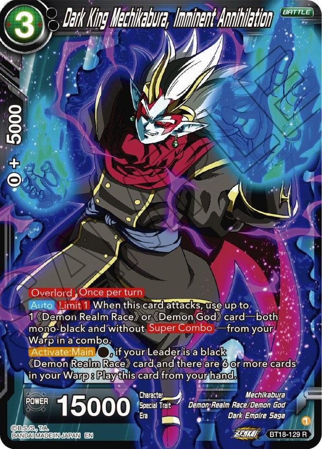 Dark King Mechikabura, Imminent Annihilation (BT18-129) [Dawn of the Z-Legends] | Black Swamp Games
