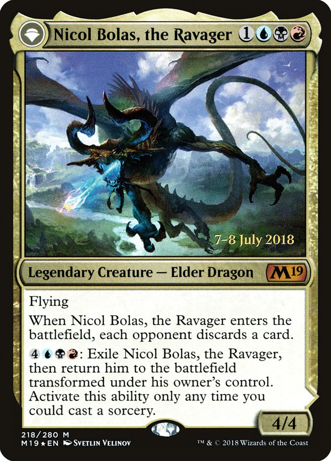 Nicol Bolas, the Ravager // Nicol Bolas, the Arisen [Core Set 2019 Prerelease Promos] | Black Swamp Games
