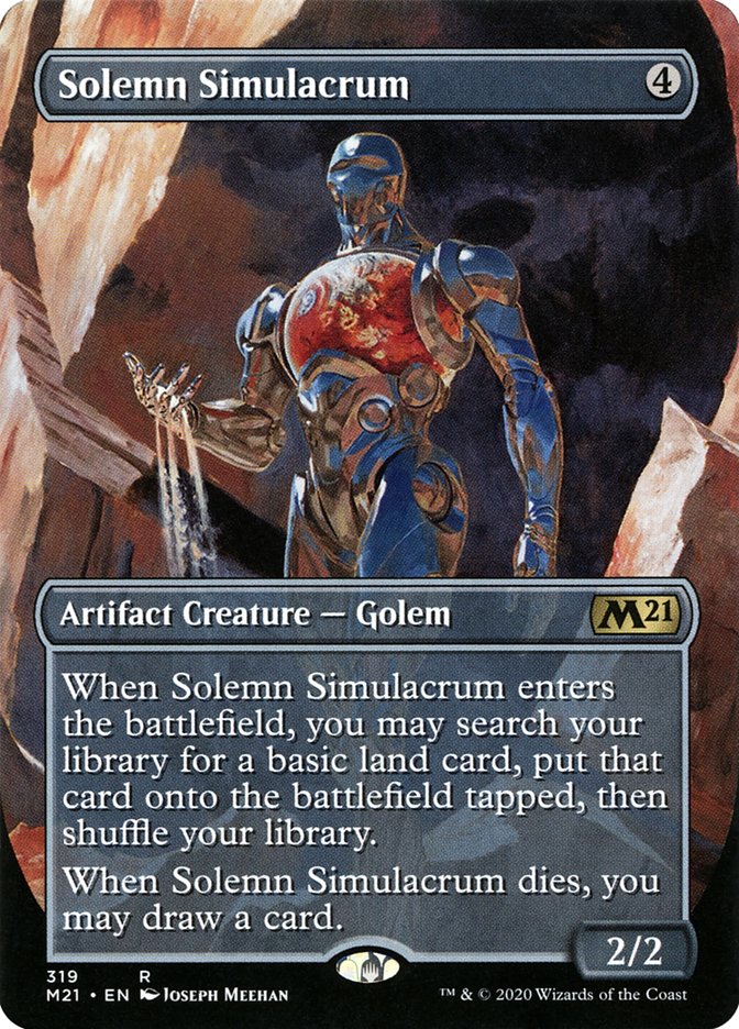 Solemn Simulacrum (Borderless Alternate Art) [Core Set 2021] | Black Swamp Games