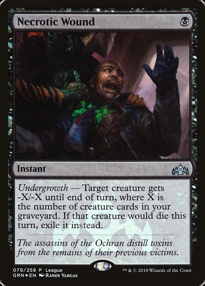 Necrotic Wound (League) [Guilds of Ravnica Promos] | Black Swamp Games