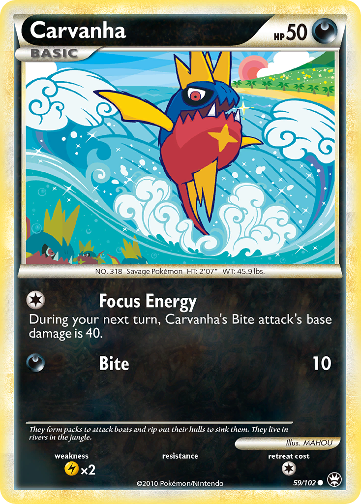 Carvanha (59/102) [HeartGold & SoulSilver: Triumphant] | Black Swamp Games