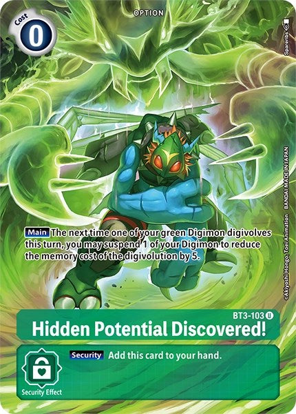 Hidden Potential Discovered! [BT3-103] (Alternate Art) [Dimensional Phase] | Black Swamp Games