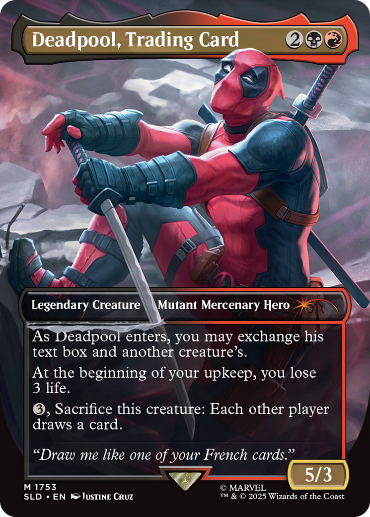 Deadpool, Trading Card (Rainbow Foil) [Secret Lair Drop Series] | Black Swamp Games