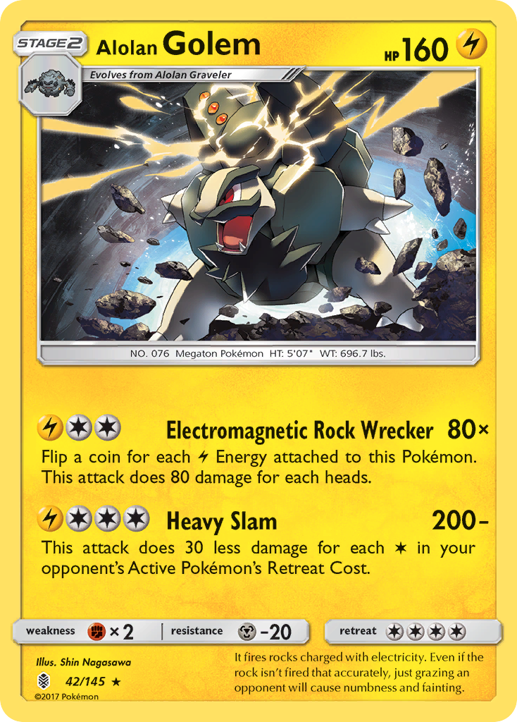 Alolan Golem (42/145) [Sun & Moon: Guardians Rising] | Black Swamp Games