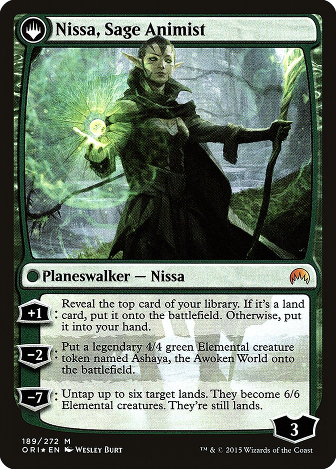 Nissa, Vastwood Seer // Nissa, Sage Animist [Magic Origins Prerelease Promos] | Black Swamp Games