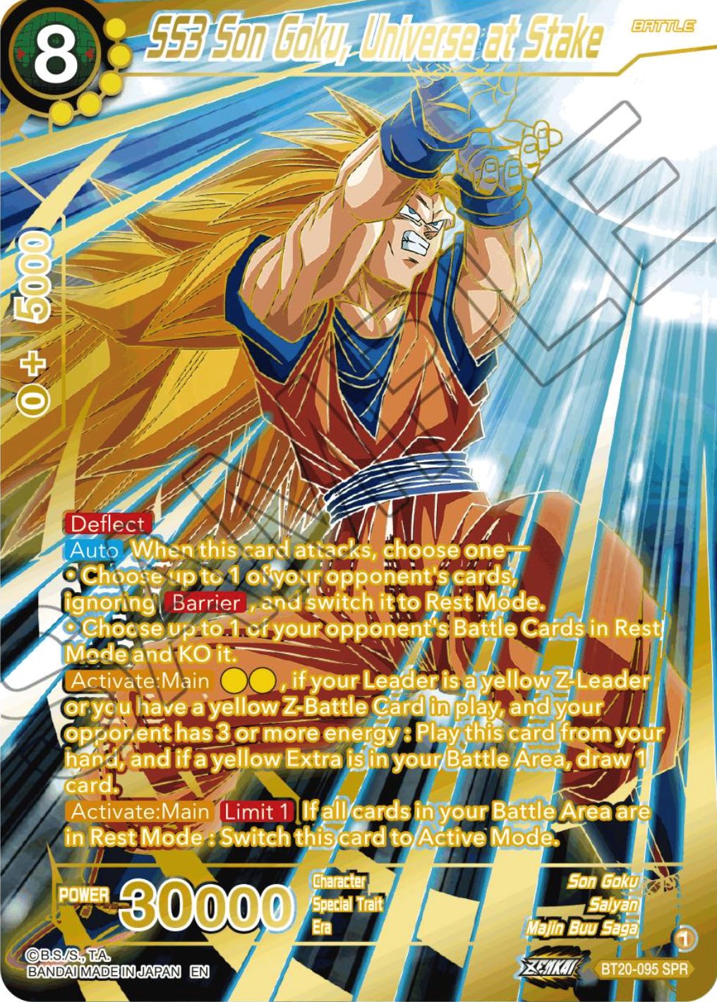 SS3 Son Goku, Universe at Stake (SPR) (BT20-095) [Power Absorbed] | Black Swamp Games