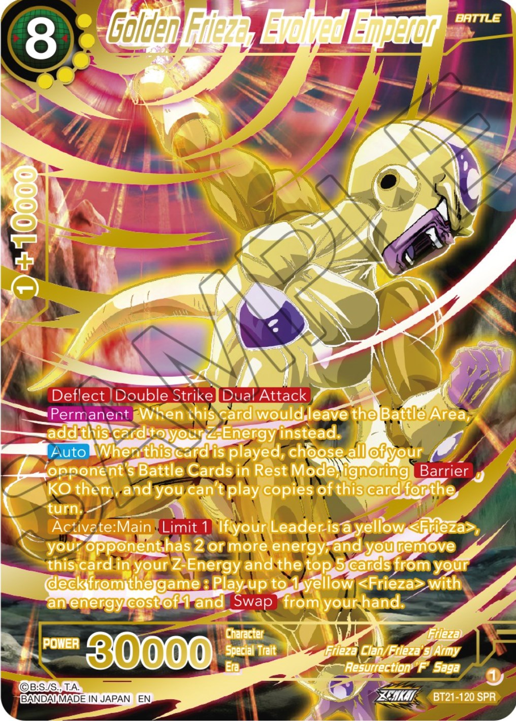 Golden Frieza, Evolved Emperor (SPR) (BT21-120) [Wild Resurgence] | Black Swamp Games