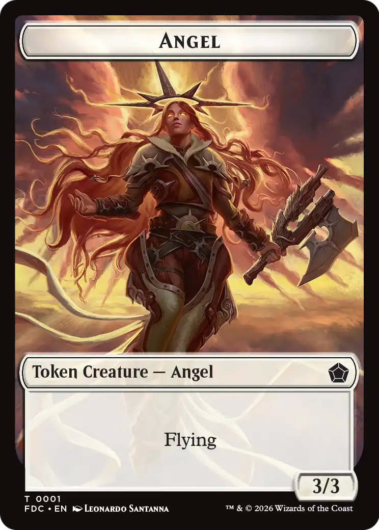 Angel (0001) // Angel (0002) Double-Sided Token [Foundations Commander Tokens] | Black Swamp Games
