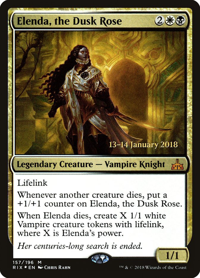 Elenda, the Dusk Rose [Rivals of Ixalan Prerelease Promos] | Black Swamp Games