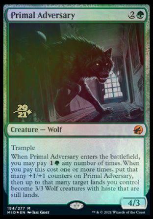Primal Adversary [Innistrad: Midnight Hunt Prerelease Promos] | Black Swamp Games