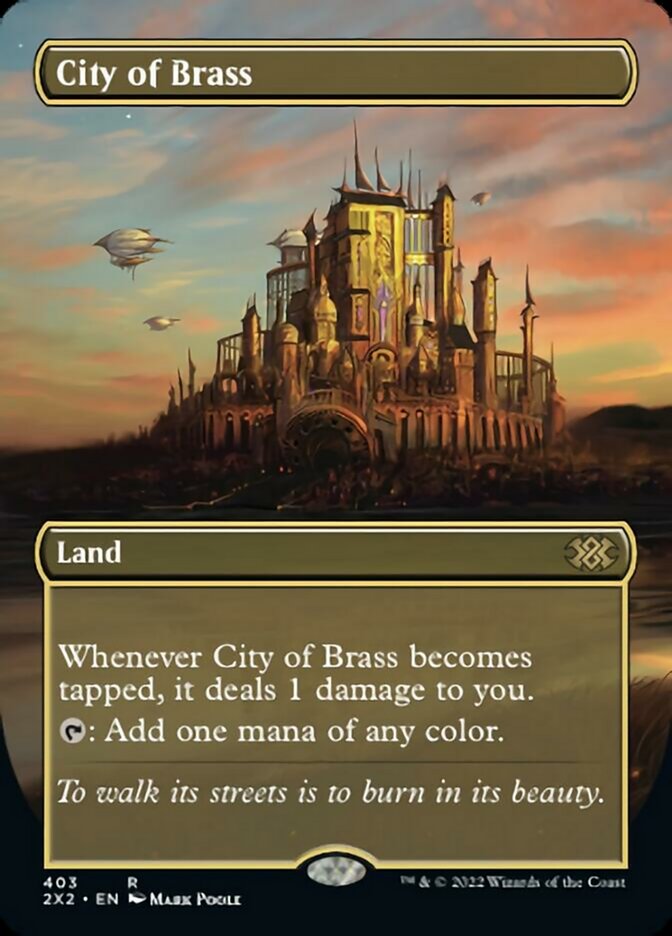 City of Brass (Borderless Alternate Art) [Double Masters 2022] | Black Swamp Games