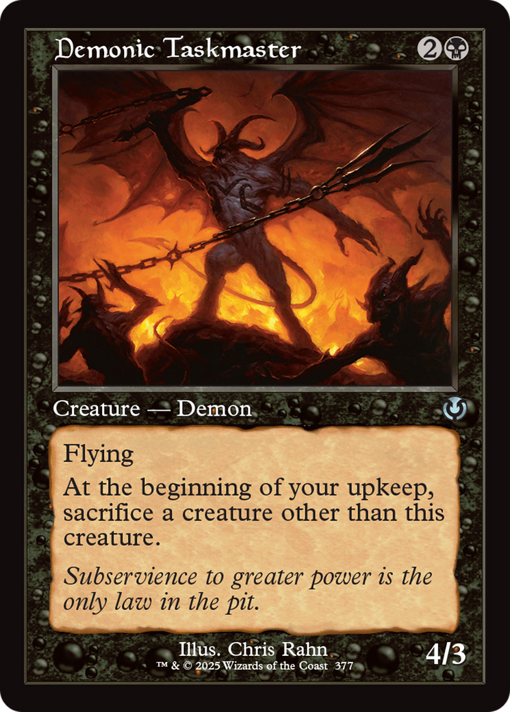 Demonic Taskmaster (Retro Frame) [Innistrad Remastered] | Black Swamp Games