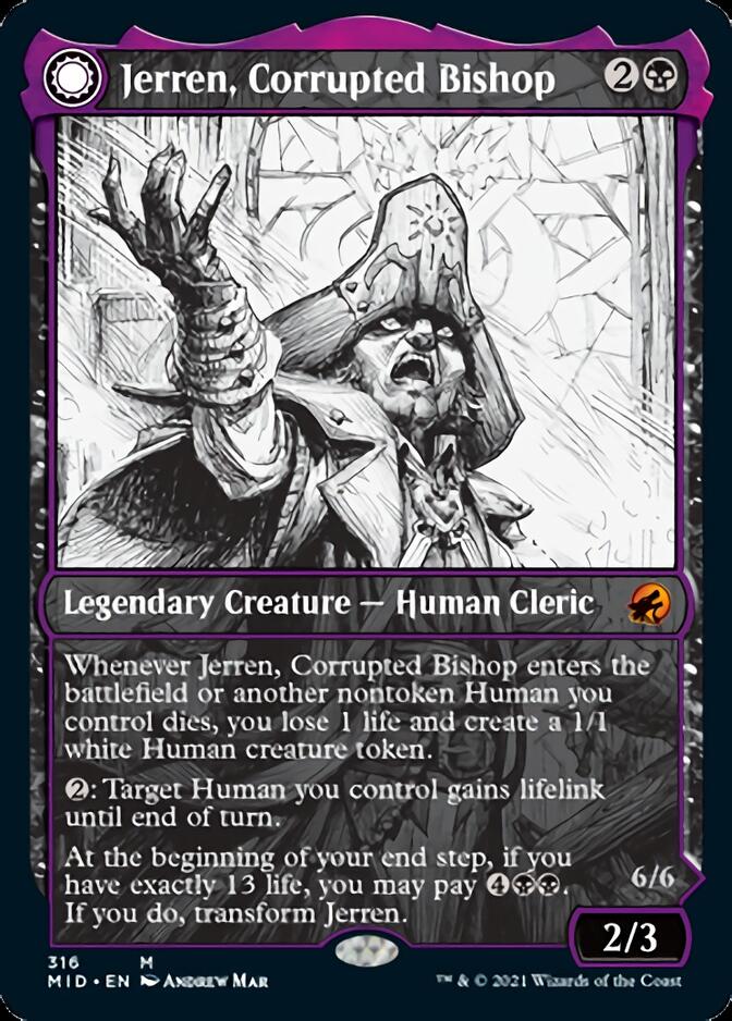 Jerren, Corrupted Bishop // Ormendahl, the Corrupted (Showcase Eternal Night) [Innistrad: Midnight Hunt] | Black Swamp Games