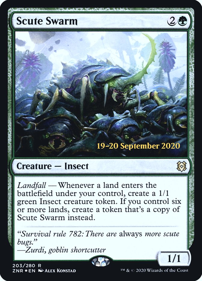 Scute Swarm [Zendikar Rising Prerelease Promos] | Black Swamp Games