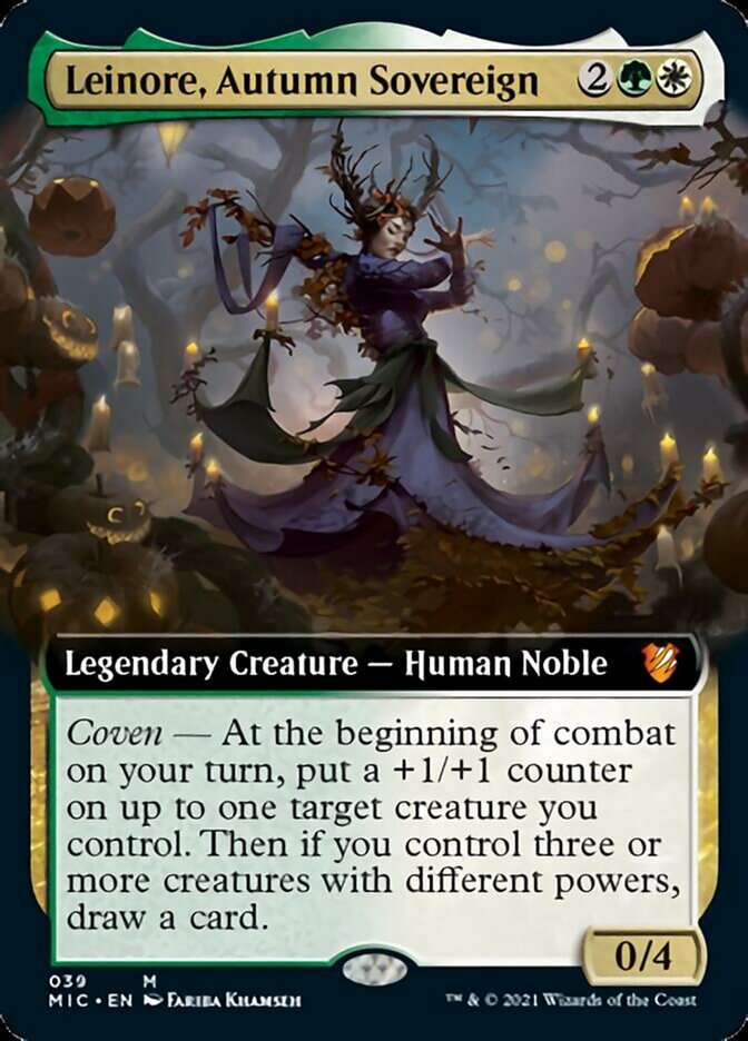 Leinore, Autumn Sovereign (Extended Art) [Innistrad: Midnight Hunt Commander] | Black Swamp Games