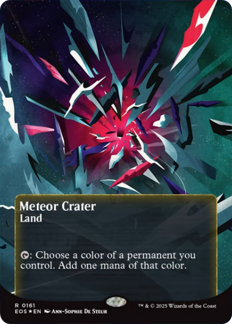 Meteor Crater (0161) (Borderless) (Galaxy Foil) [Edge of Eternities: Stellar Sights] | Black Swamp Games