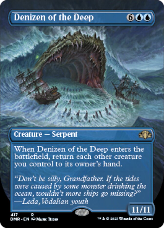 Denizen of the Deep (Borderless Alternate Art) [Dominaria Remastered] | Black Swamp Games