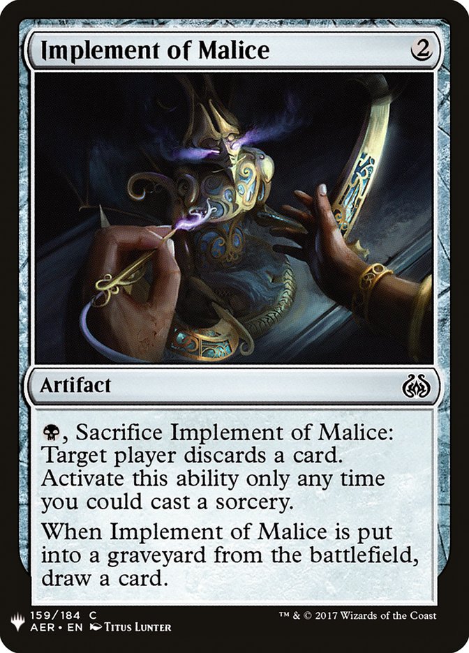 Implement of Malice [Mystery Booster] | Black Swamp Games