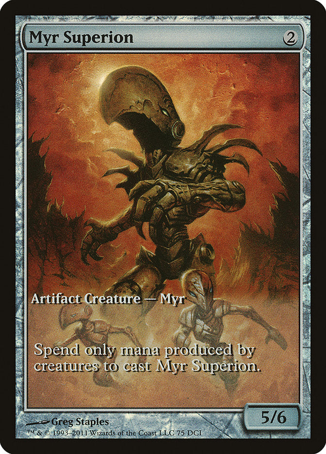 Myr Superion (Game Day) (Extended Art) [New Phyrexia Promos] | Black Swamp Games
