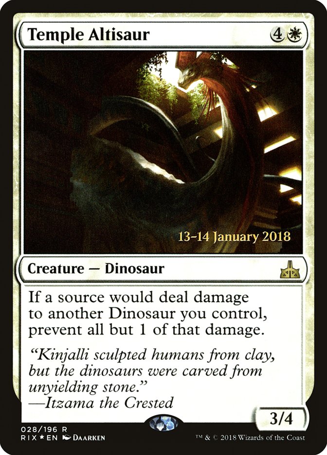 Temple Altisaur [Rivals of Ixalan Prerelease Promos] | Black Swamp Games