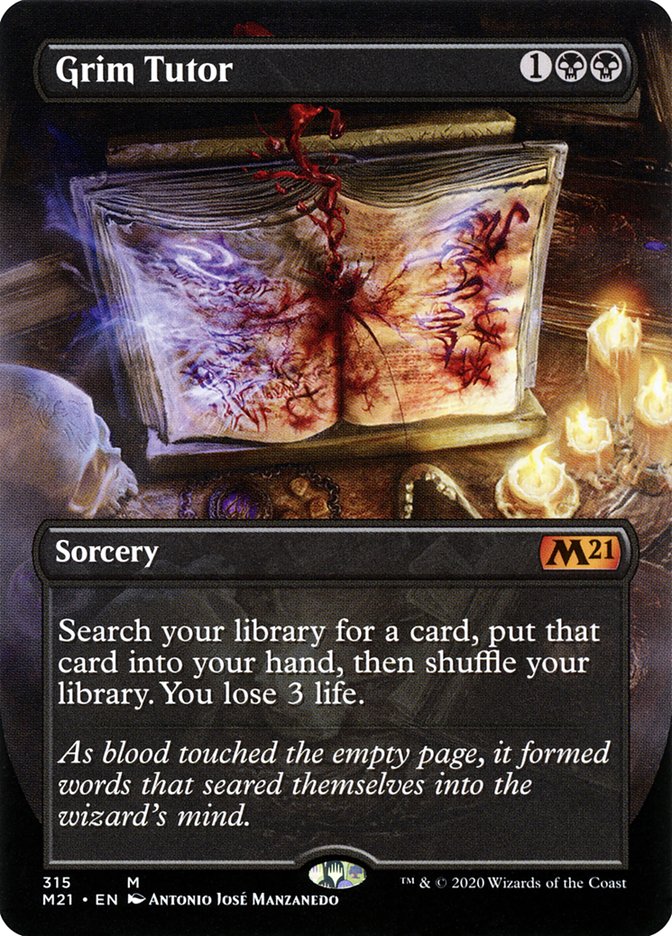 Grim Tutor (Borderless Alternate Art) [Core Set 2021] | Black Swamp Games