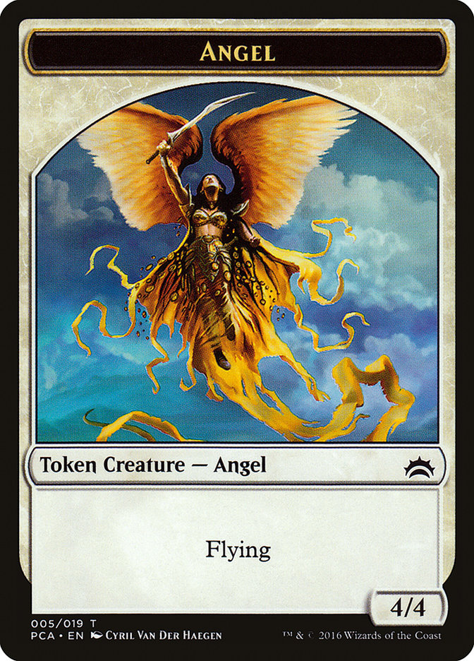 Angel // Saproling Double-Sided Token [Planechase Anthology Tokens] | Black Swamp Games