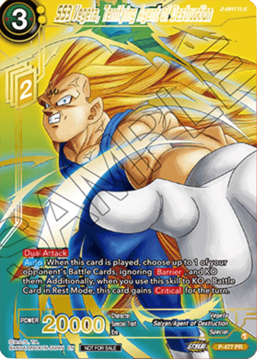 SS3 Vegeta, Terrifying Agent of Destruction (Gold-Stamped) (P-477) [Tournament Promotion Cards] | Black Swamp Games