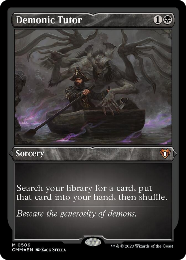 Demonic Tutor (Foil Etched) [Commander Masters] | Black Swamp Games