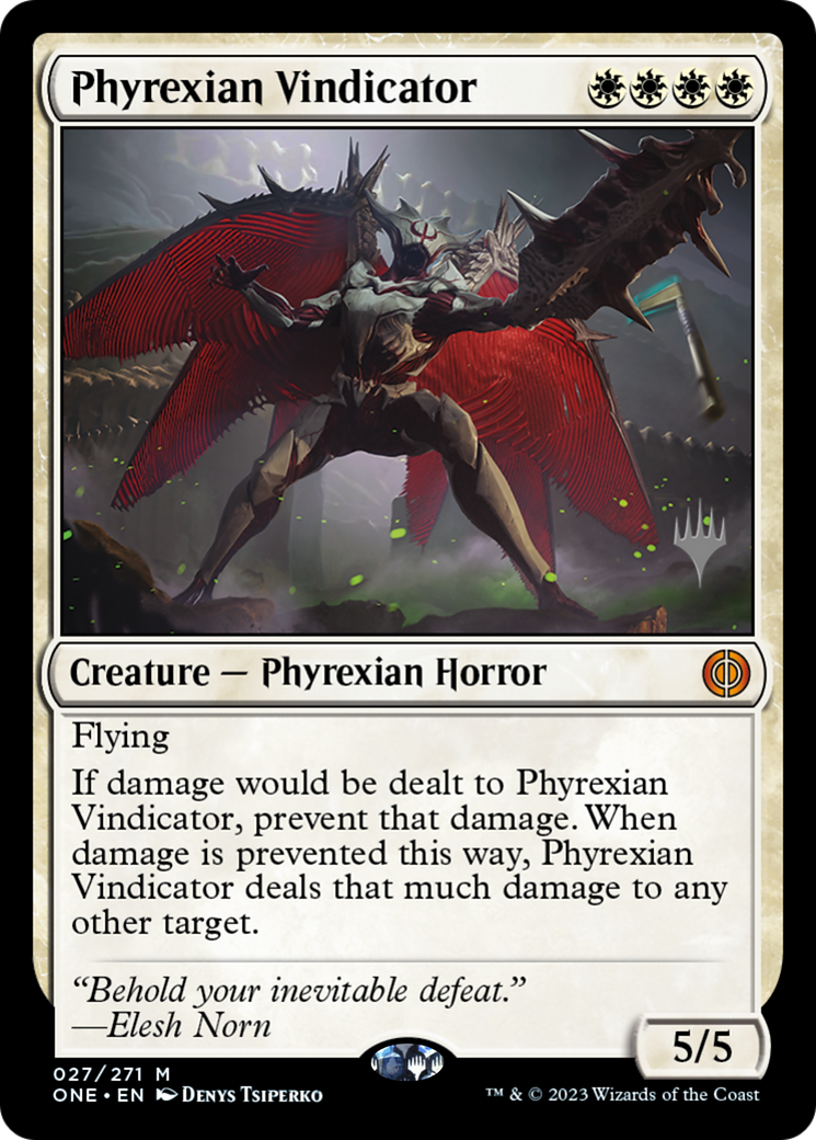 Phyrexian Vindicator (Promo Pack) [Phyrexia: All Will Be One Promos] | Black Swamp Games