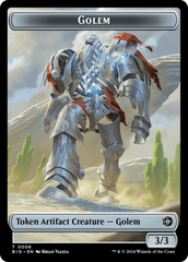 Mercenary // Golem Double-Sided Token [Outlaws of Thunder Junction Tokens] | Black Swamp Games