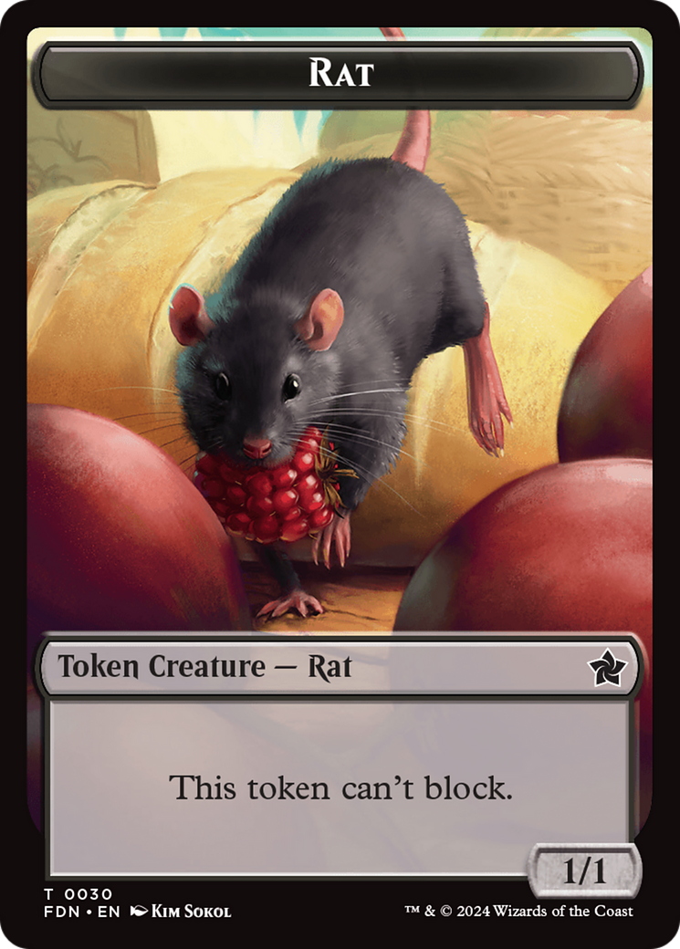 Elf Warrior // Rat (0030) Double-Sided Token [Foundations Tokens] | Black Swamp Games