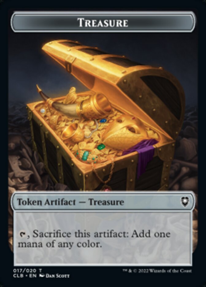 Kor Warrior // Treasure Double-Sided Token [Commander Legends: Battle for Baldur's Gate Tokens] | Black Swamp Games