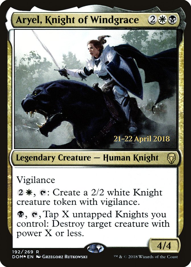 Aryel, Knight of Windgrace [Dominaria Prerelease Promos] | Black Swamp Games