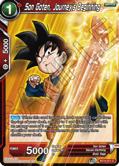 Son Goten, Journey's Beginning (BT15-011) [Saiyan Showdown] | Black Swamp Games