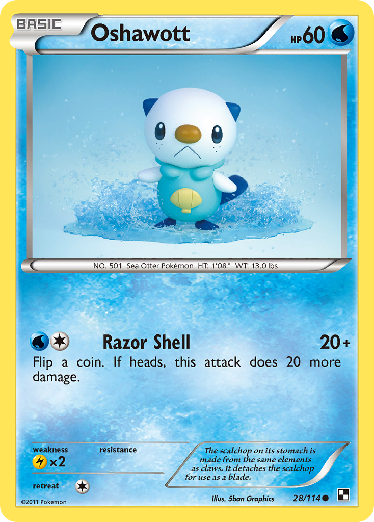 Oshawott (28/114) [Black & White: Base Set] | Black Swamp Games