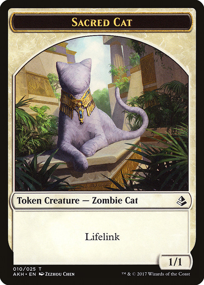 Sacred Cat // Insect Double-Sided Token [Amonkhet Tokens] | Black Swamp Games