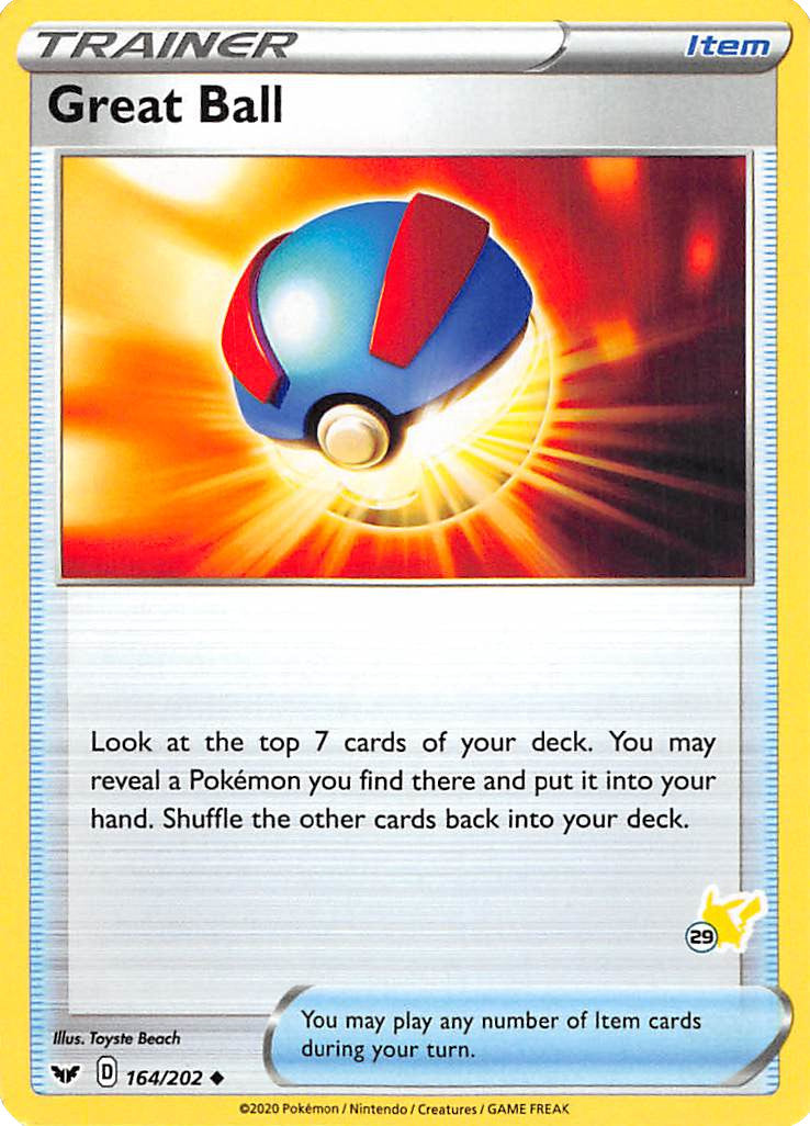 Great Ball (164/202) (Pikachu Stamp #29) [Battle Academy 2022] | Black Swamp Games